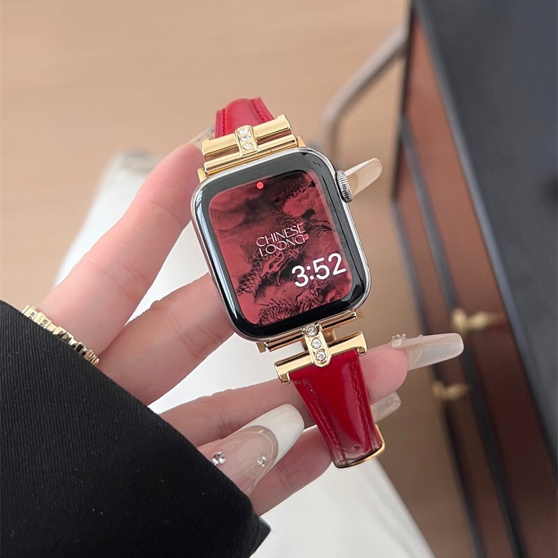 Arc De Triomphe Diamond-Encrusted Leather Strap Suitable for Apple S11 Watch Iwatch10Th Generation Applewatch98765Se Arc De Triomphe Diamond-Encrusted Leather Strap Suitable for Apple S11 Watch Iwatch10Th Generation Applewatch98765Se
