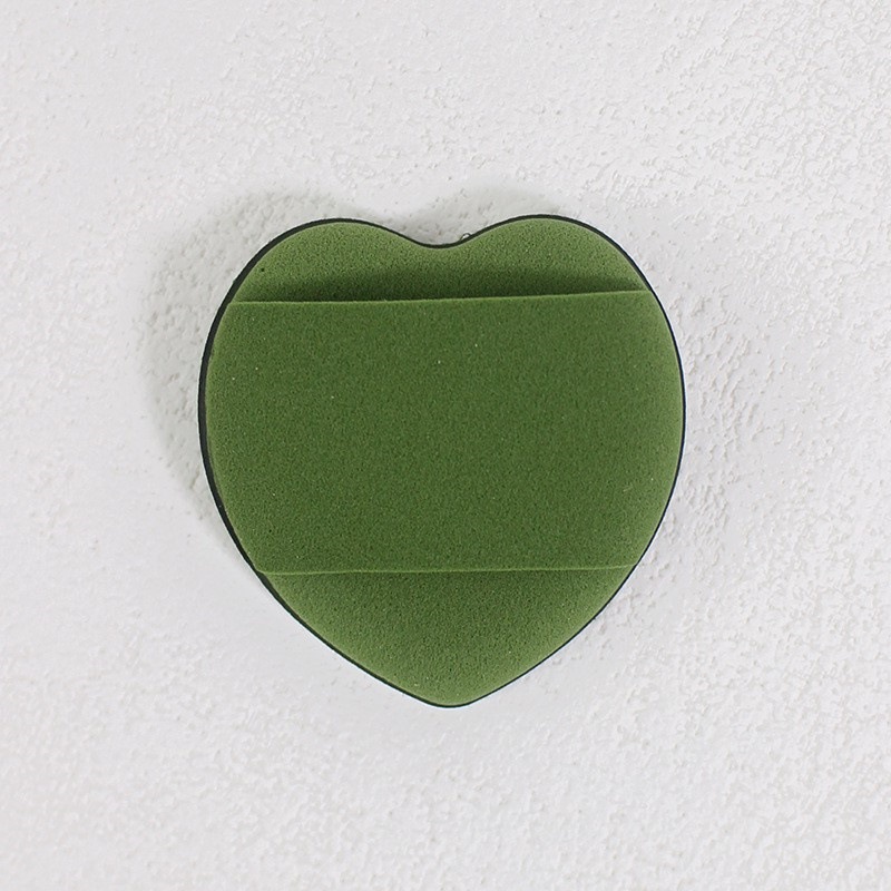 Corazón de dedo pulgar dedo polvo de cojín de aire para secar y húmedo de doble uso de polvo de blindaje facial algodón de maquillaje de alta elasticidad