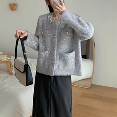 小香风外套2025秋冬新款爆款秋冬高级感珍珠气质名媛重工镶钻开衫