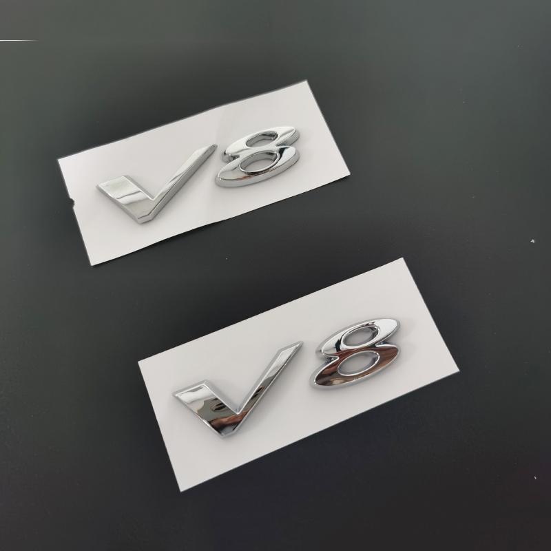 Suitable for Jaguar Car Logo Lettering Xe Xf Xjl F-Pace V6 3.0 V8 5.0 Silver Rear Emblem