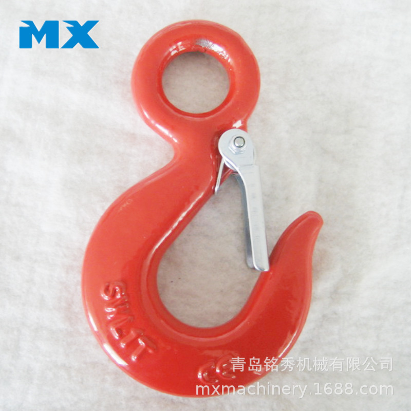 镀锌EG喷塑红色黄色多色美式环眼钩子HDG热浸锌起重锻造320货钩
