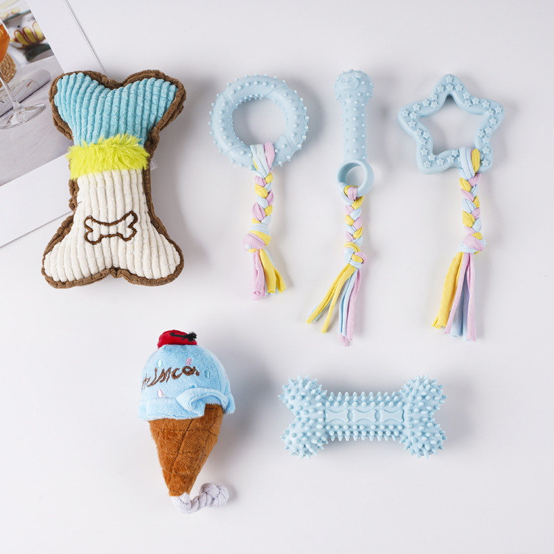 Set de juguetes de cuerda de algodón resistente para perros y gatos