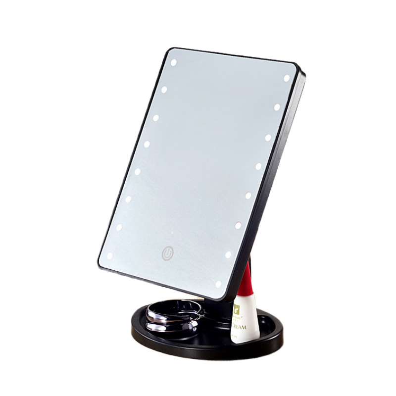 22 luces 16 luces LED espejo de maquillaje sensor táctil con luz espejo de tocador giratorio USB recargable espejo de maquillaje enchufable