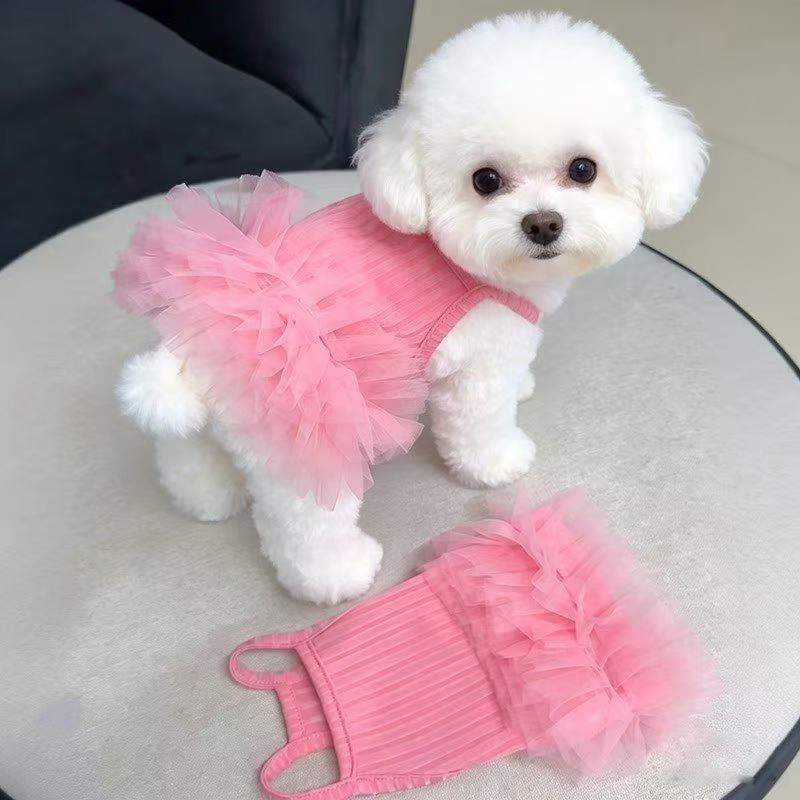 Cross-border Summer Pet Vest, Cool Breezy The Summer, Fluffy Gauze Dog And Cat Suspender Dress, For Small Dogs Like_voghion.com