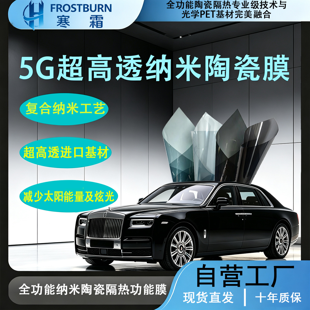 Car window self-adhesive film, high insulation film, sun protection film, privacy film for the entire car, front windshield film for small cars and sedans