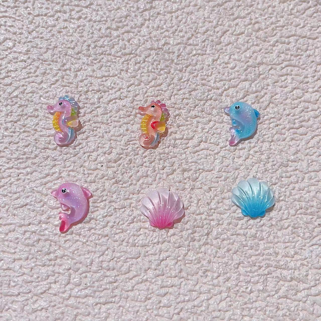 15g Weight Nail Decoration Accessories Nail Supplies 10 PCS/Package Quantity Resin Material Dolphin, Hippocampus, Shell Pattern Cute, Sweet Style Cute Sweet Dolphin Hippocampus Shell Resin Nail Decoration Accessories 10 PCS/Package 3
