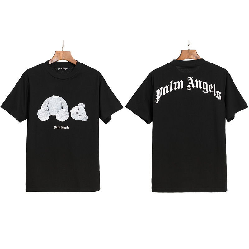 PALM半袖の正しいバージョン パームエンジェルス ヘッドレスベア エンジェルス バタフライプリント Tシャツ テディベア 半袖|undefined