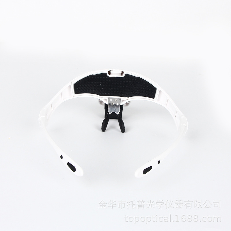 Fábrica óptica suministra 3 luces LED de casco blanco, lupa de lente múltiple, lupa de múltiple multiplicador