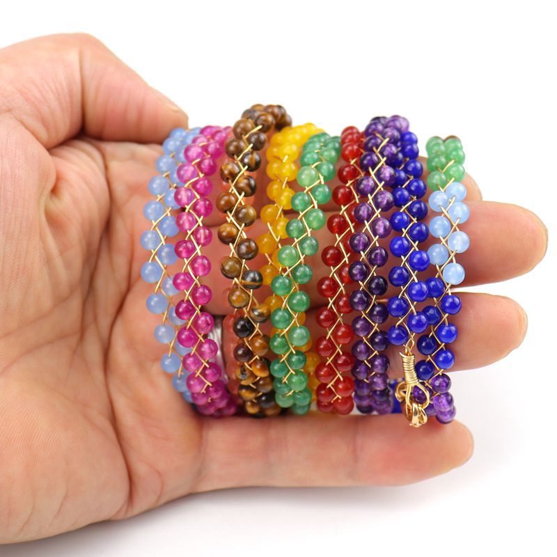 Simple Style Round Agate Beaded Bracelets 1 Piece