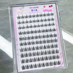 免膠免卸眼睫毛十排大容量懶人三部曲純野上鏡自然單簇透明膠條女