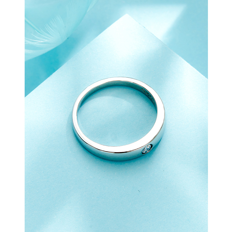 Productos genuinos moissanite anillo personalizado de los hombres S925 plata esterlina pareja anillo de bodas regalo brillante anillo de diamantes Día de San Valentín