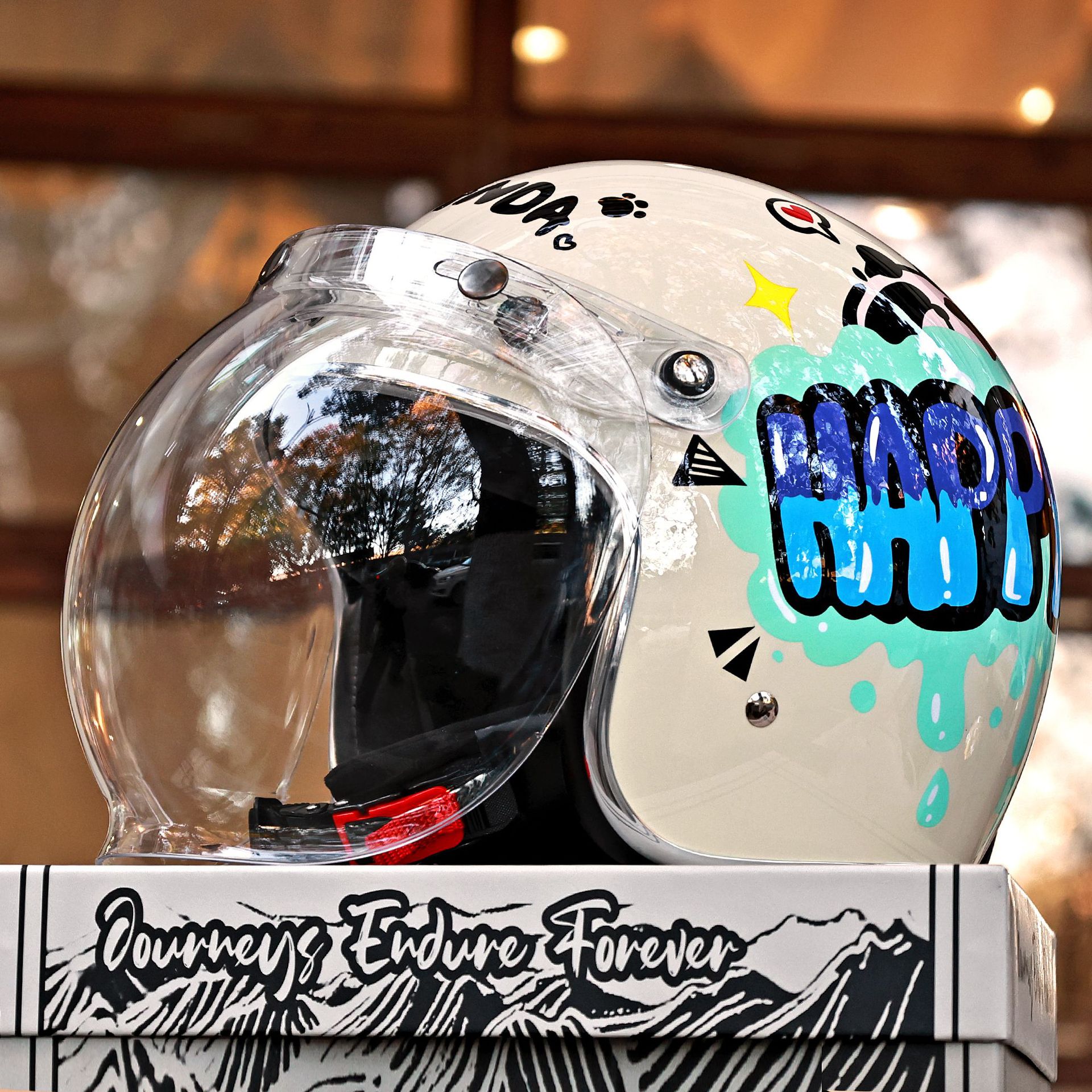 Taiwan Jef Retro Electric Motorcycle Helmet 3C Unisex Winter Warm Three-Quarter Helmet Cute All-Season Helmet