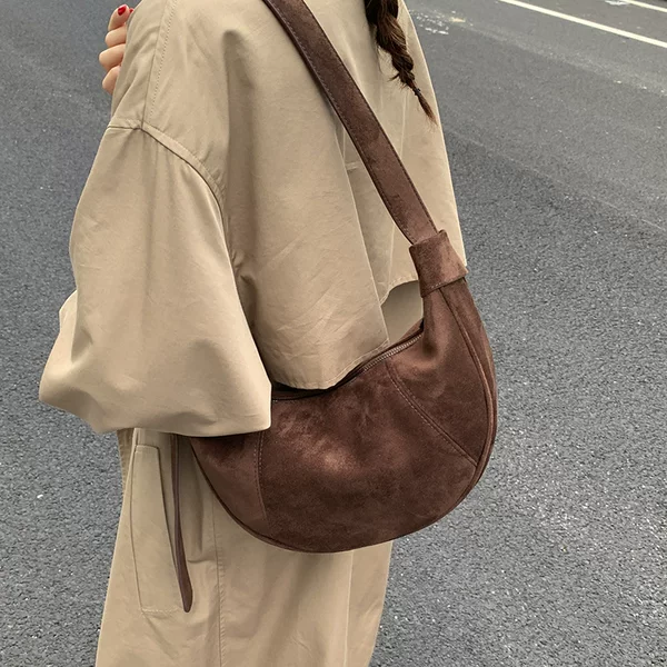 Hot-Selling Small Bag for Women, High-End Korean Niche Croissant Bag, Retro New Leopard Print Single Shoulder Crossbody Dumpling Bag