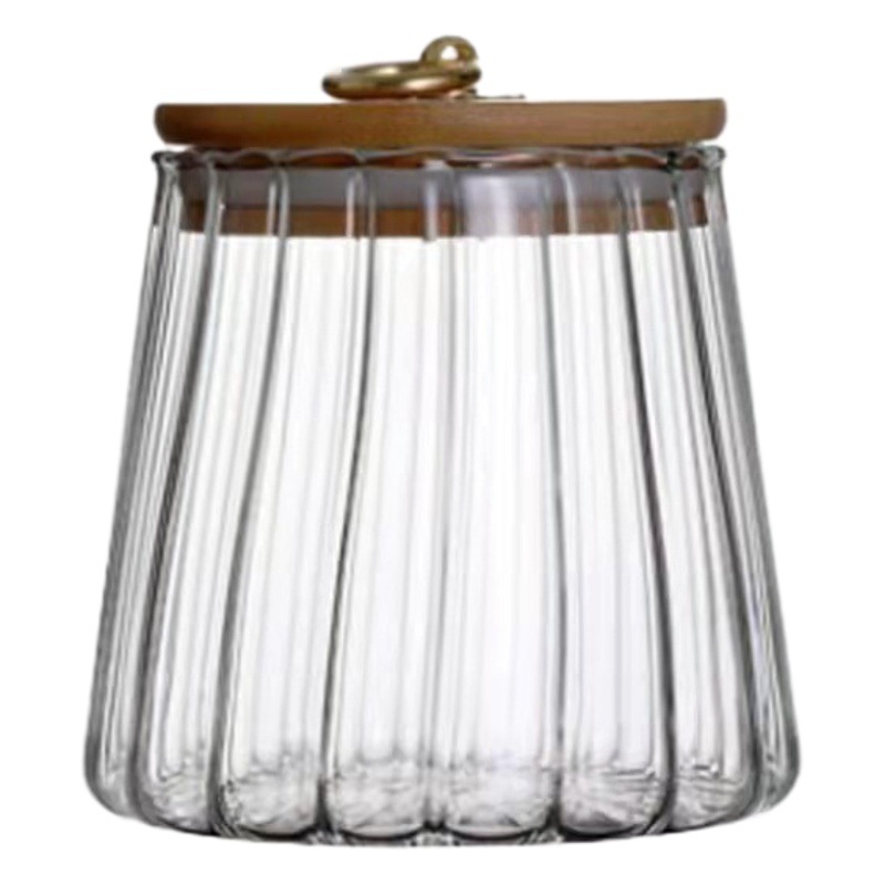 Vidrio de borosilicato tarro de té de bambú sellado tarro de almacenamiento hogar simple transparente botella de almacenamiento suministros de cocina