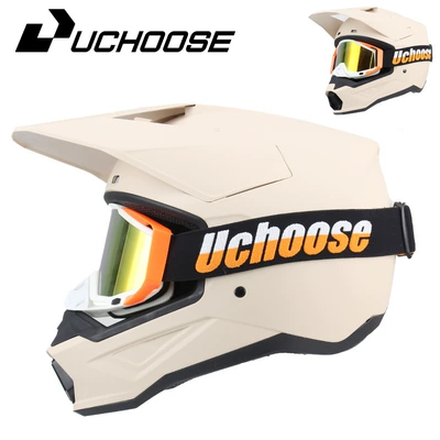 Helmet | Motorcycle Safety Supplies - with-goggles-off-white-xs