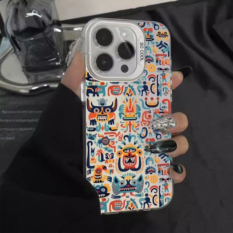 Nuevo Japón y Corea del Sur para iphone16 funda para teléfono móvil Apple 15promax/14 anti-caída 13pro12 personalidad 11xr