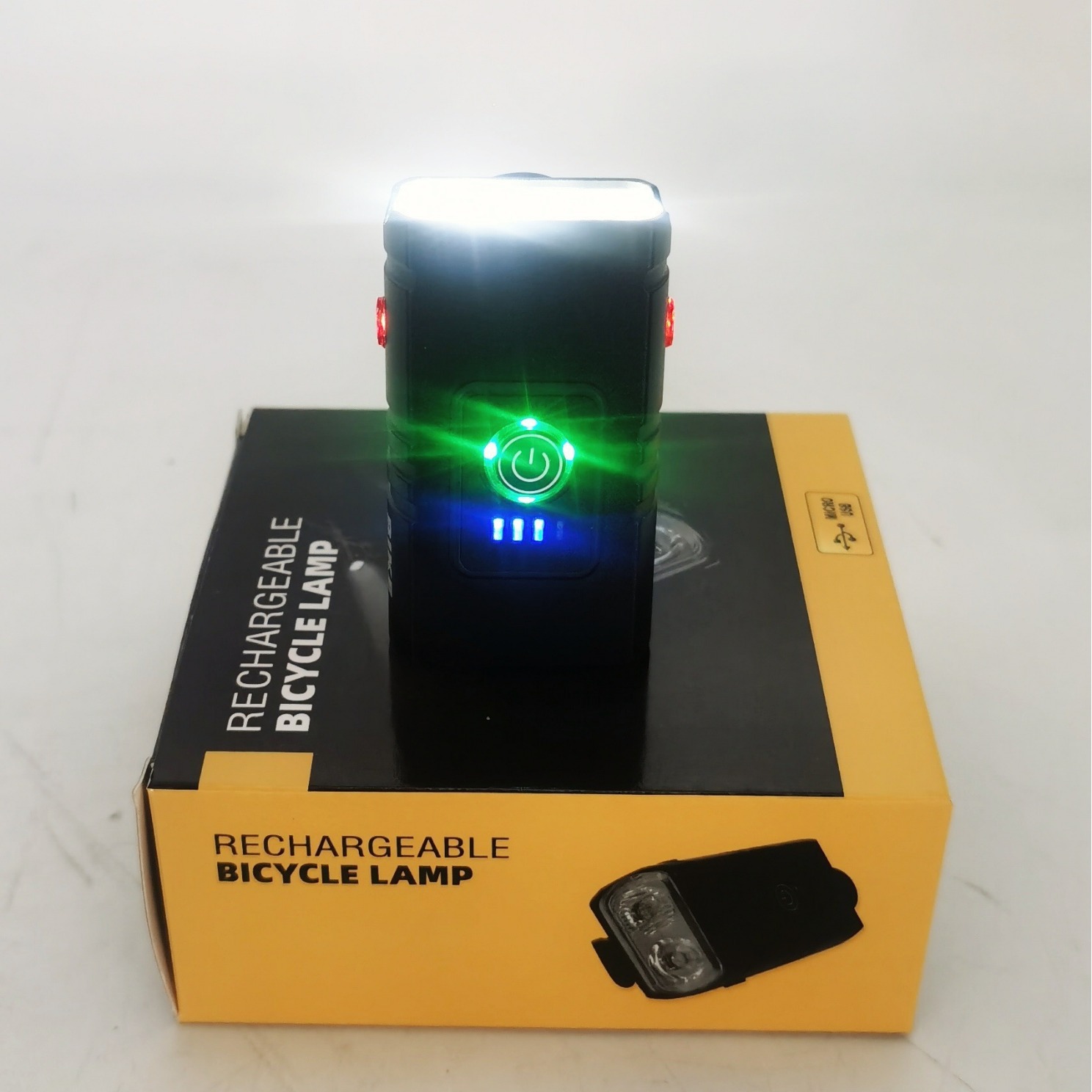 Luz de bicicleta doble T6 faro USB linterna recargable montar noche montar pantalla de batería accesorios de bicicleta de montaña