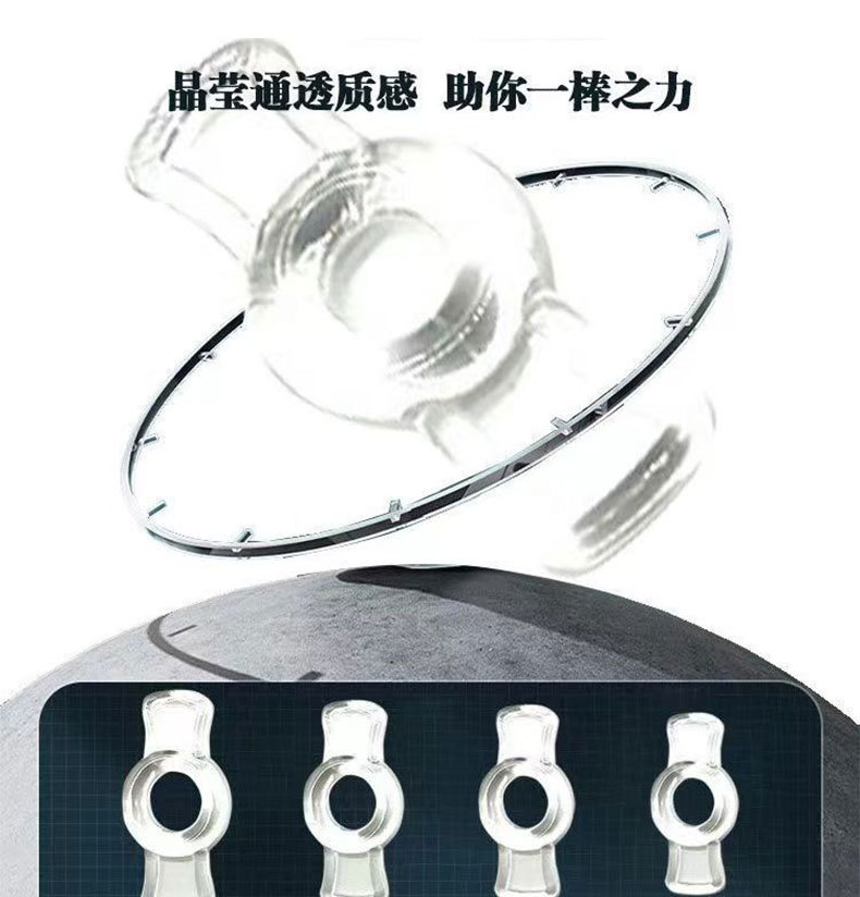 Adult Sm Cock Ring for Men, Invisible Design, Couples’ Delayed Intercourse, Black TPE Set — detail image 4