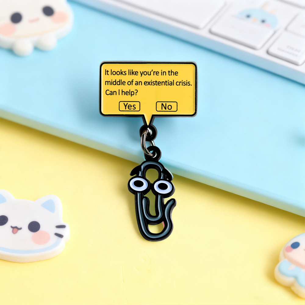 It Looks Like You'Re in a Survival Crisis. Pop-Up Brooch, Paper Clip Pendant, Badge, Creative Pin