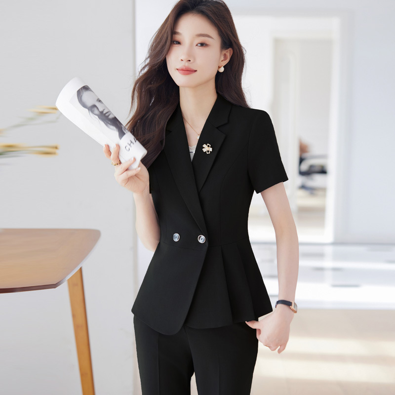 Professional Suit pants for women 2024 spring and summer new design Korean style slim fit slimming fashionable casual short sleeve suit