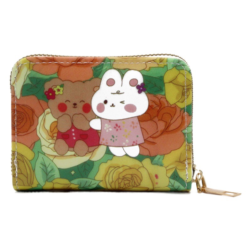 Monedero de dibujos animados estilo acordeón para mujer, bolsa de almacenamiento para tarjetas bancarias, tarjetero con ranuras para múltiples tarjetas, tarjetero para tarjetas de acceso.