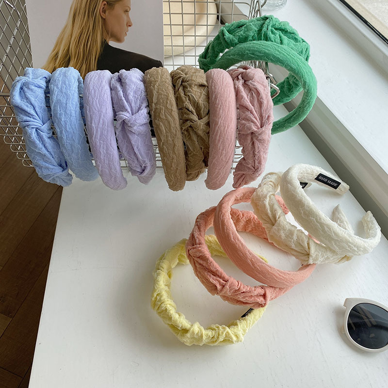 法式春季发箍韩国ins褶皱高颅顶头箍2022春款小清新洗脸发捆发饰