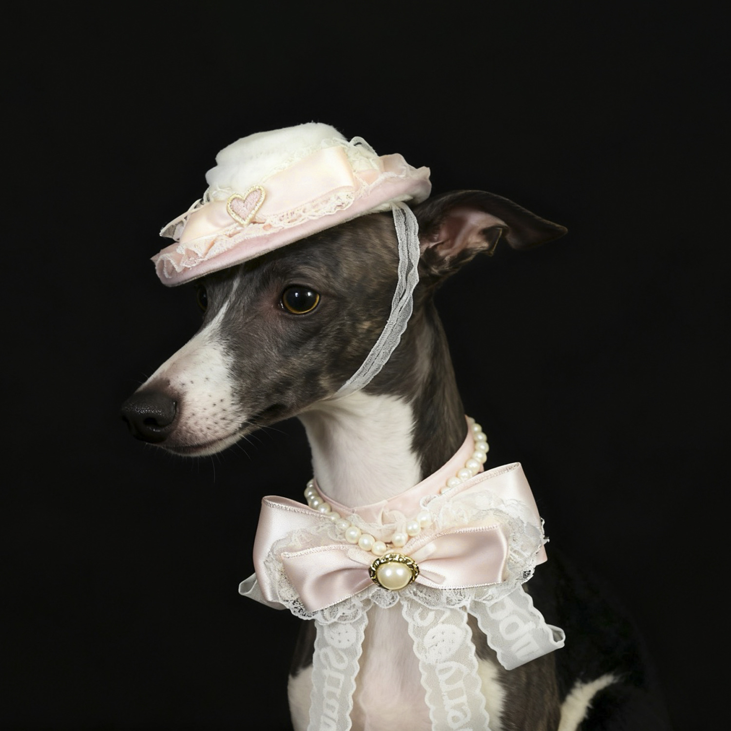 Mascotas de pelo corto gatos perros aristocráticos encaje arco sombrero princesa retro corbata abi accesorios gatos tocadillos de boda
