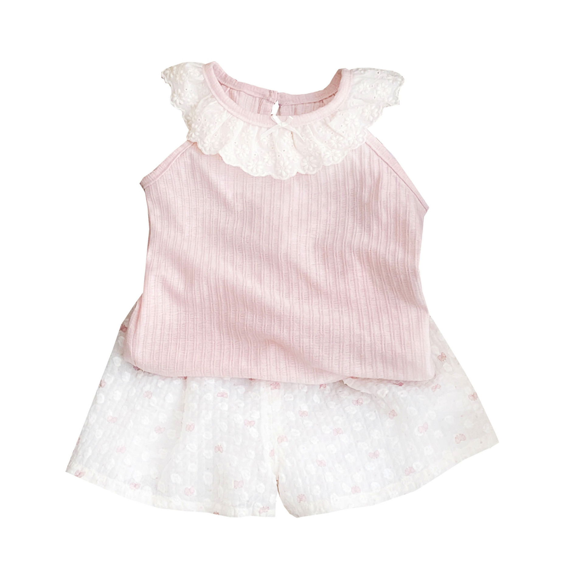 2025 verano nuevo estilo estilo occidental princesa niña traje collar de encaje a rayas 1-3 años pequeño mes estilo occidental traje pequeño