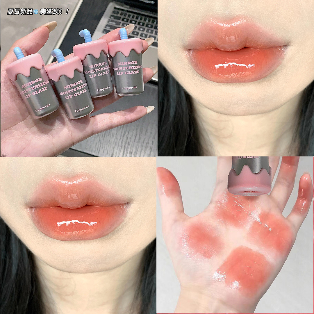 Cappuvini HandiHaler esmalte labial espejo esmalte labial líquido esmalte labial transparente esmalte labial barato para estudiantes