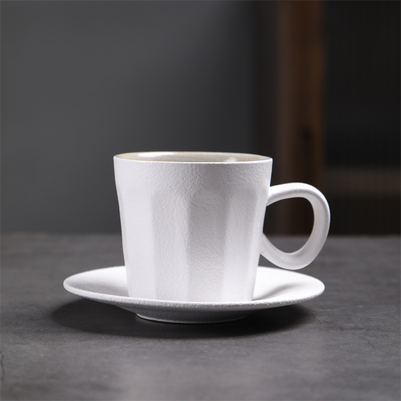 Estilo japonés vintage de cerámica taza de café y platillo traje creativo regalo taza de té de la tarde taza de café de gres