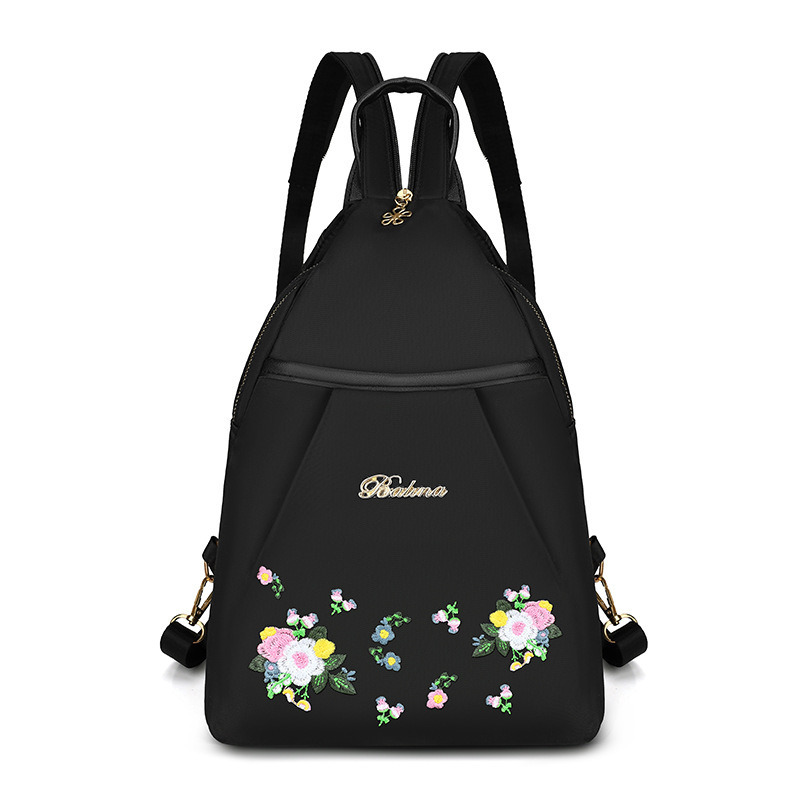 Mochila bordada nueva moda bordada de gran capacidad para damas con doble espalda para juegos al aire libre mochila de ocio