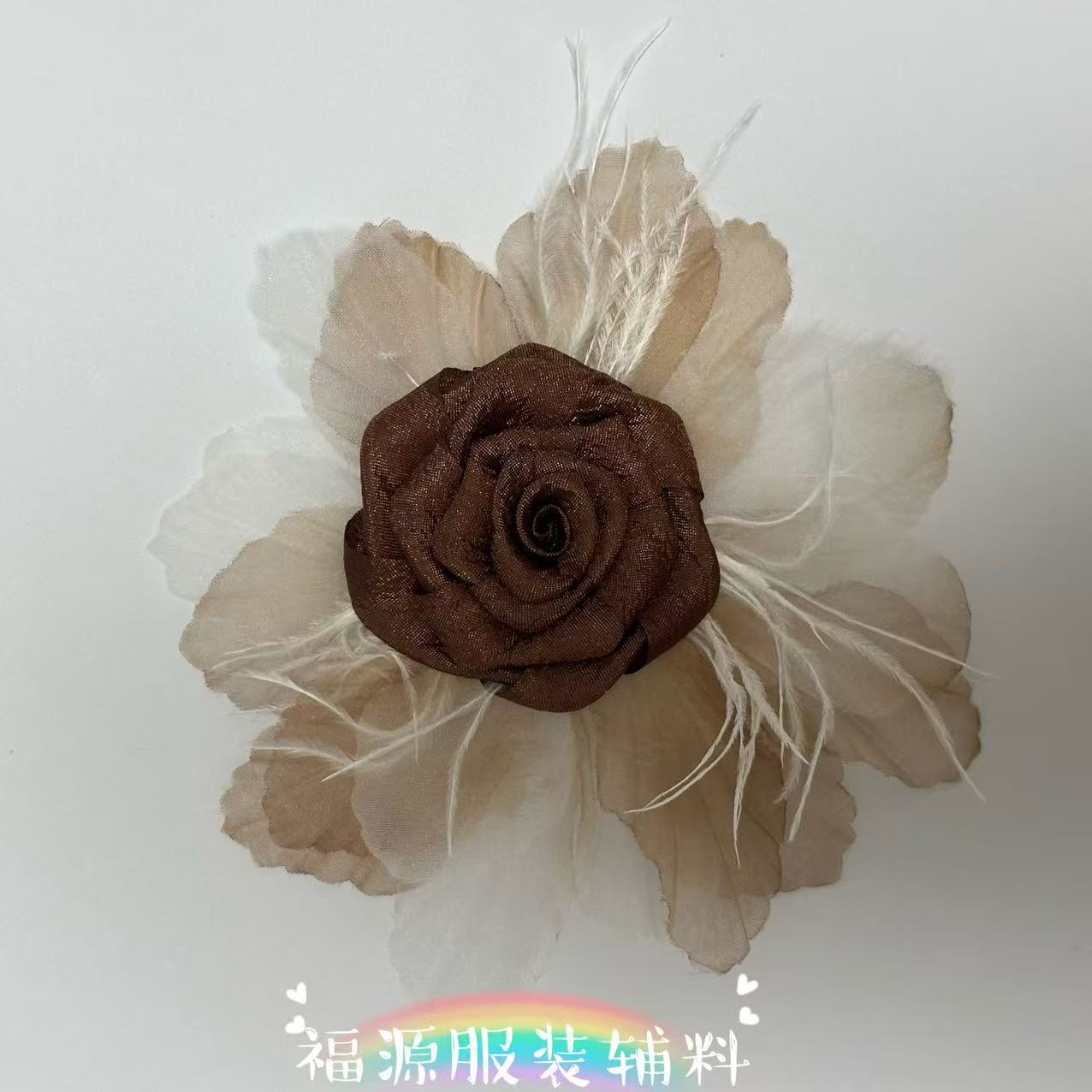 Three-Dimensional Mesh Rose Corsage, Handmade Multi-Layered Flower Accessories, Clothing Accessories, Versatile Hair Accessories, Headwear