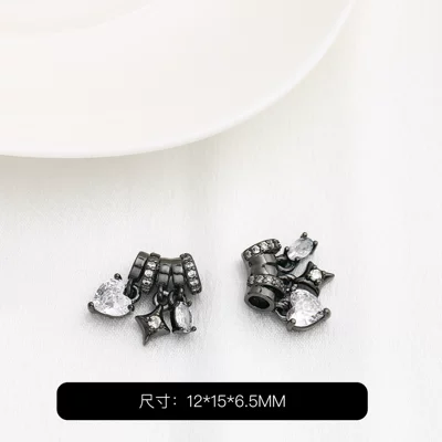 Zərgərlik ara hissələri Heart Spacer Beads Handmade - gunmetal-black
