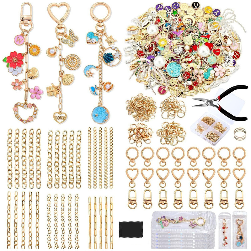 Amazon's Popular 544-Piece Key Chain Making Kit Electroplated Alloy DIY Handicraft and Jewelry Pendant Making