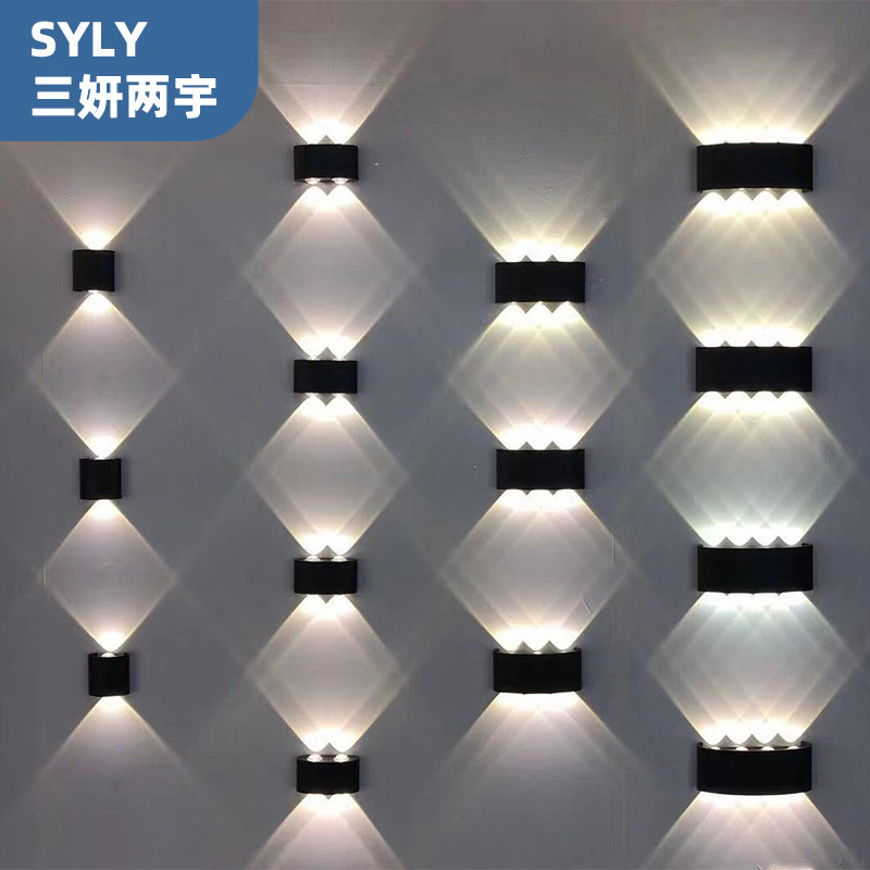 led outdoor waterproof wall lamp up and down luminous courtyard double-headed wall lamp villa hotel corridor balcony indoor and outdoor shooting