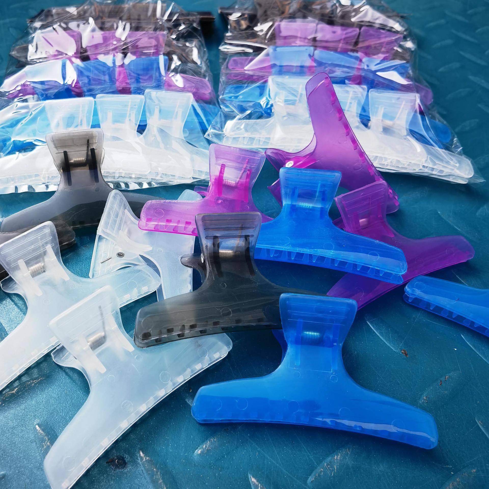 美发蝴蝶夹子头发区分夹造型夹盘发夹鸭嘴夹美发夹子出口库存货