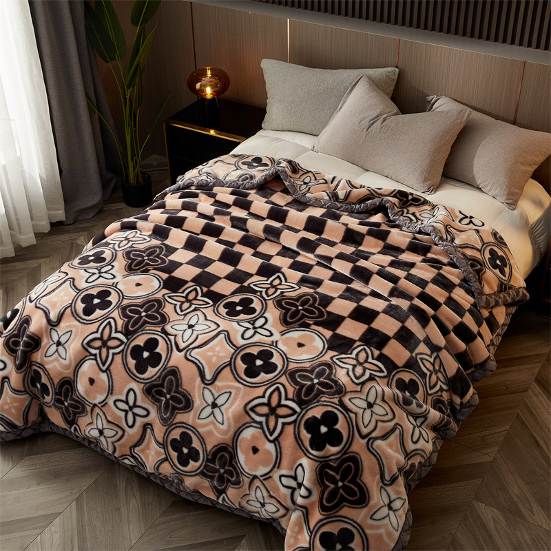 2024 새로운 라셀 담요 커버 담요 겨울 담요 도매 따뜻한 두꺼운 담요 공장 재고