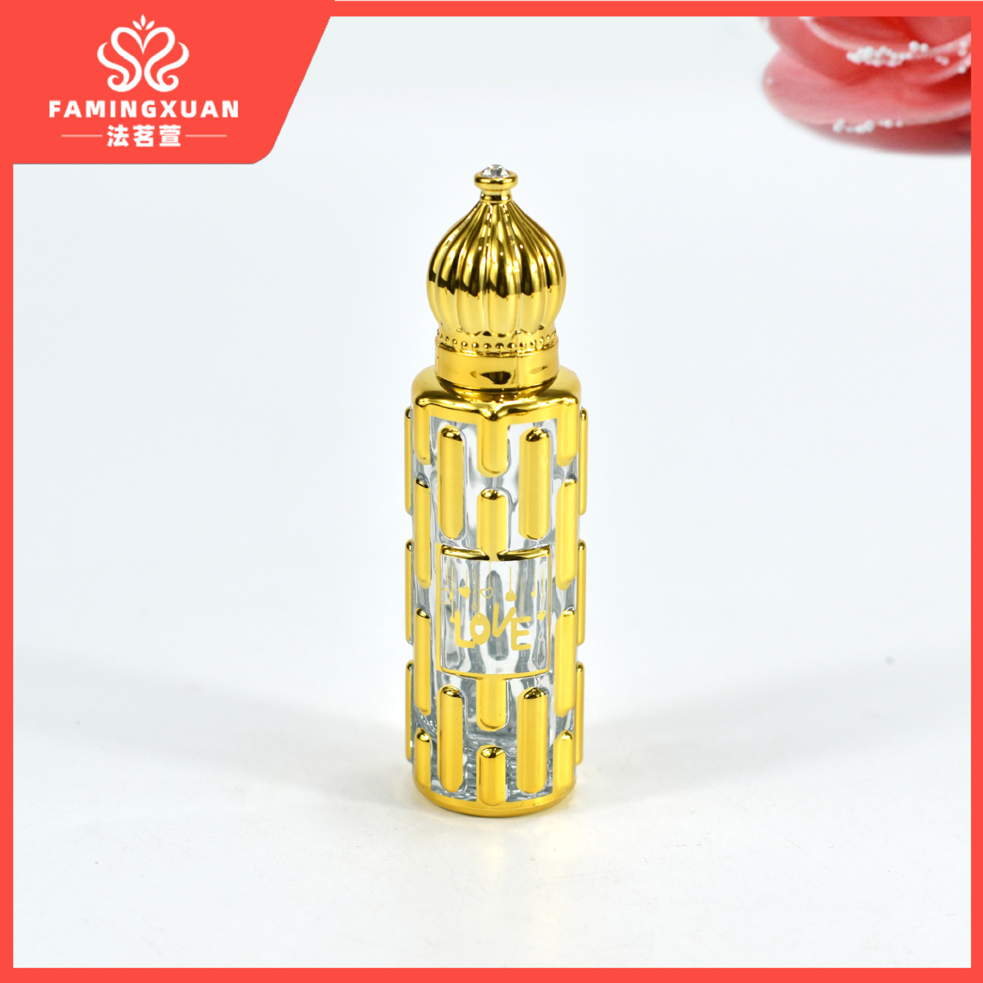 Botella vacía de la botella de perfume a granel de la sub-botella vacía de la bola de cristal del dorado 15ML