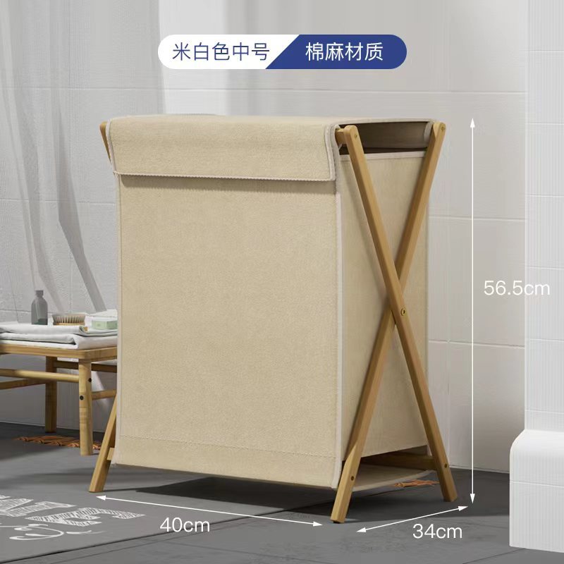 Cesta de lavandería de madera maciza para el hogar cesta de almacenamiento de lavandería plegable cesta de almacenamiento de lavandería de baño grande