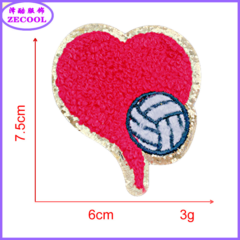그릿 바닥 * 레드 * 배구 사랑 * 높은 7.5cm * 혼합 자수