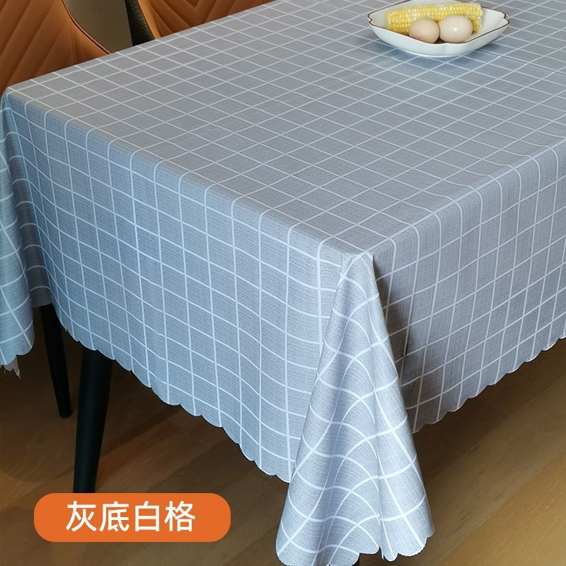 야외 사진 촬영, 캠핑 분위기의 식탁보, 회색 배경과 흰색 체크무늬 레이스