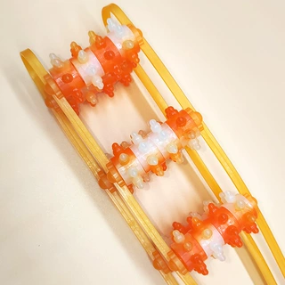 新款热销双色24轮四排塑料滚轮拉背按摩器背部颈部按摩神器批发