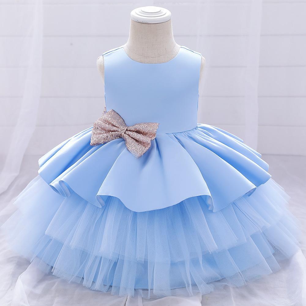 Vestido infantil de estilo europeo y americano, vestido de princesa con falda de tul para niñas, vestido de cumpleaños, princesita