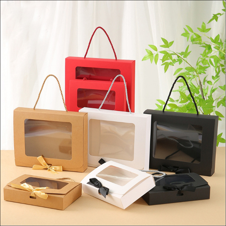 经典透明开窗手提袋节日送礼礼品袋加厚现货时尚伴手礼袋工厂批发