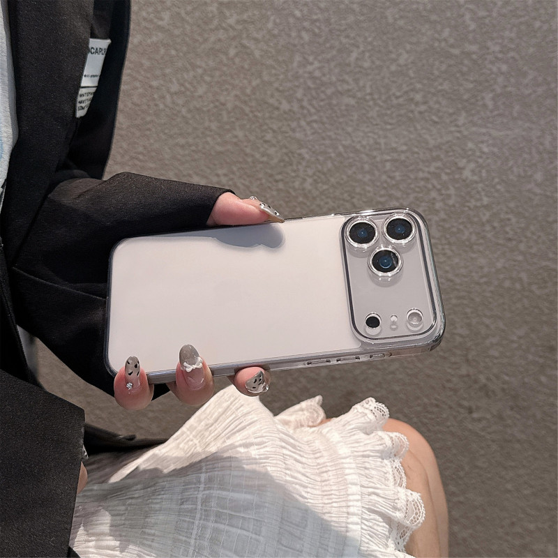 适用iPhone17promax手机壳透明磨砂玻璃苹果16简约超薄防摔保护套|undefined