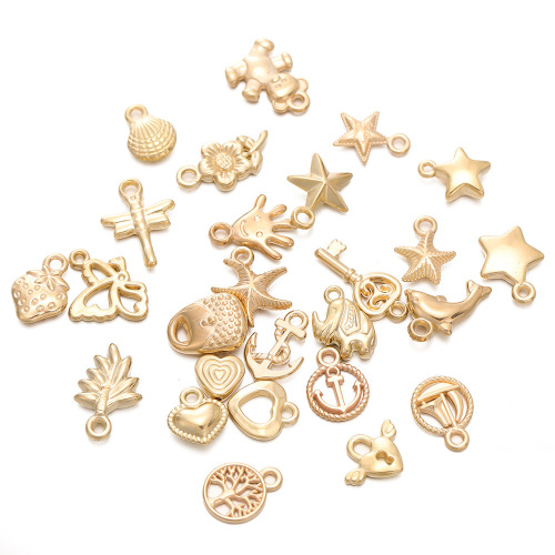 CCB吊坠海洋生物小花五角星贝壳蝴蝶爱心塑料珠子diy手工材料批发