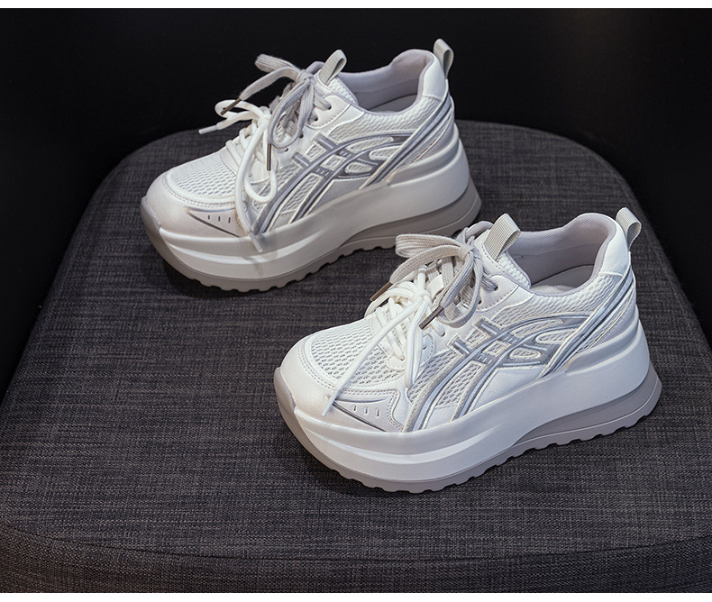 Giày sneaker nữ đế dày phong cách cổ điển, tăng chiều cao, thoải mái — Vàng 5053, Xám 5053, Tím 5053 chi tiết 13