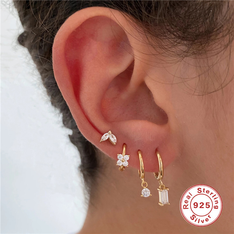4g Weight 925 Sterling Silver Ear Needle Material 18K Gold Plated Plating Material Drop Earrings, Earrings, Ear Studs Classification 1 Set Quantity Date, Tea Party Occasion Copper Material Geometric Pattern All Seasons Season Women's Gender Elegant, Shiny Style 1 Set Elegant Shiny Geometric Copper 18K Gold Plated Drop Earrings Earrings Ear Studs 18