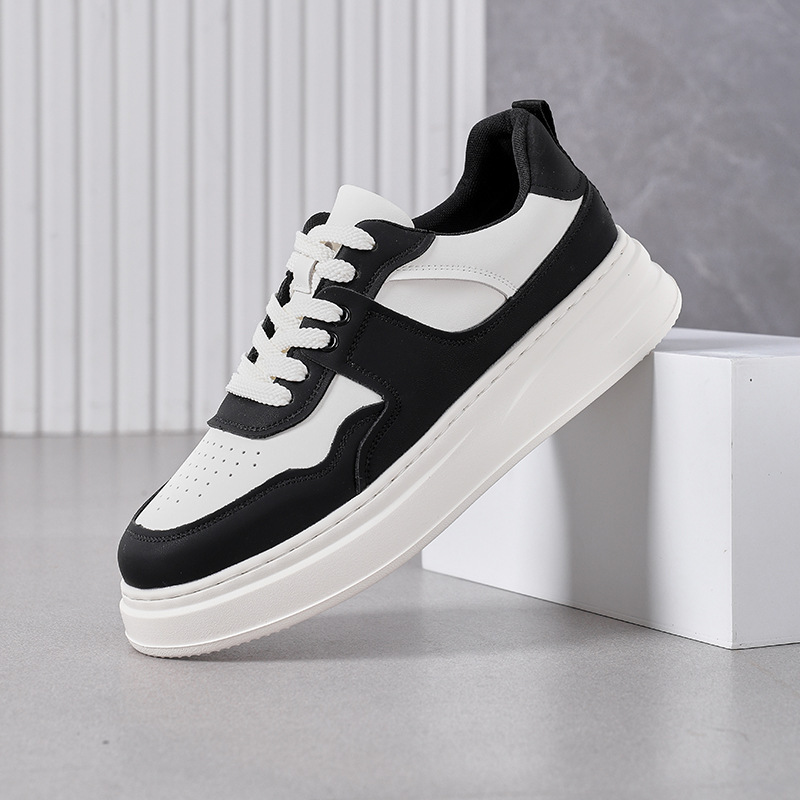 extra large size board shoes autumn new 2024 genuine leather casual all-match trendy shoes students small white shoes sneaker daddy shoes