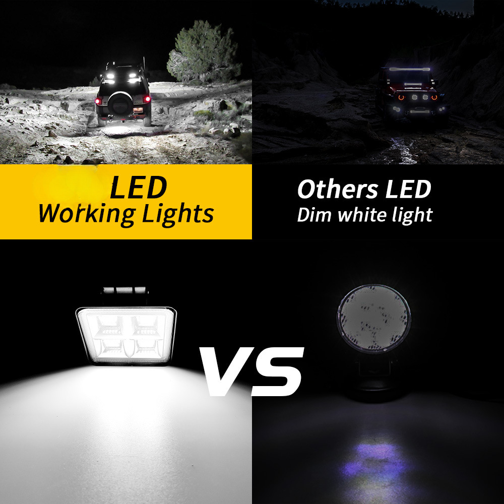 Cross-border hot sale 4-hole square 4-inch 64-inch lamp work light 192W off-road vehicle lamp engineering lamp large view taillight
